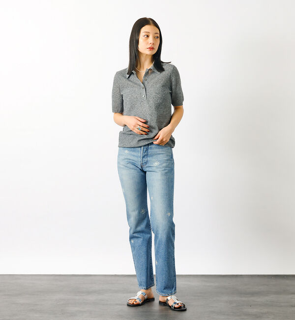 Rouge vif「【MICA&DEAL/マイカアンドディール】sheer knit polo sh」|シャツ・ブラウス|