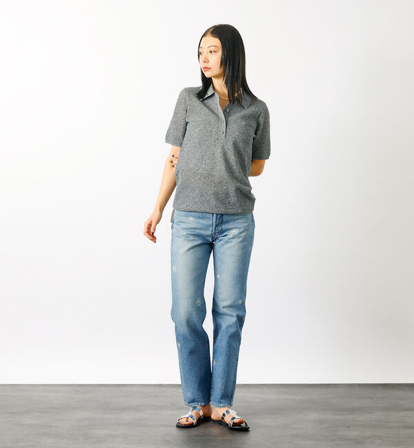 Rouge vif「【MICA&DEAL/マイカアンドディール】sheer knit polo sh」|シャツ・ブラウス|
