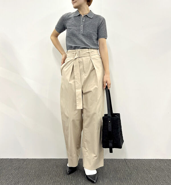 Rouge vif「【MICA&DEAL/マイカアンドディール】sheer knit polo sh」|シャツ・ブラウス|