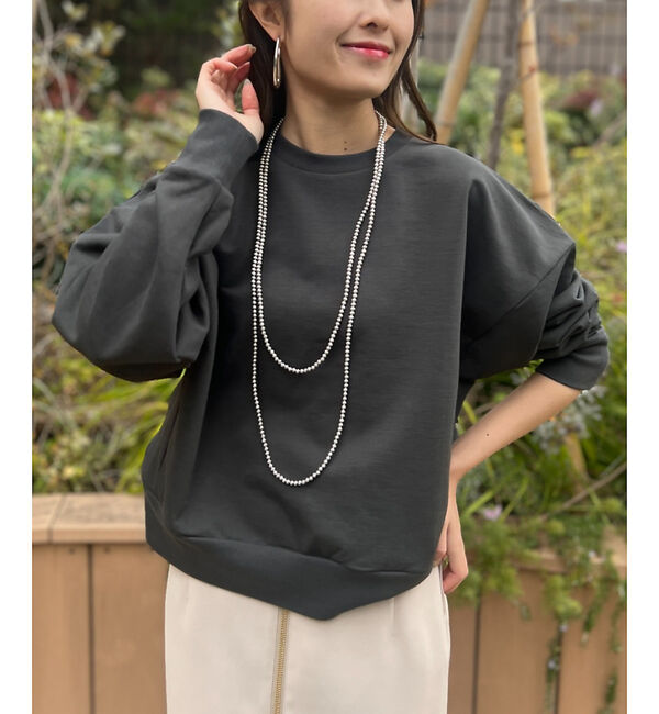 Rouge vif「【MICA&DEAL /マイカアンドディール】ルーズスリーブスウェット」|スウェット・ジャージ|チャコールグレー