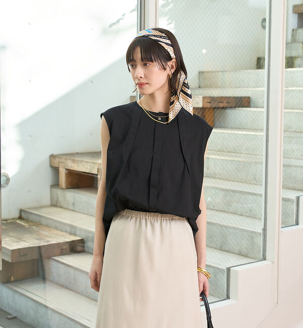 Rouge vif「タック入りノースリーブカットソーブラウス」|シャツ・ブラウス|