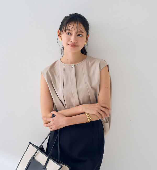 Rouge vif「タック入りノースリーブカットソーブラウス」|シャツ・ブラウス|