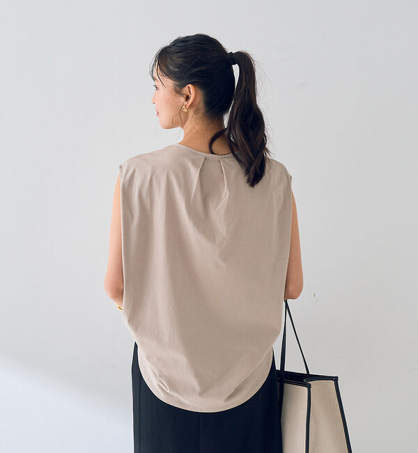 Rouge vif「タック入りノースリーブカットソーブラウス」|シャツ・ブラウス|