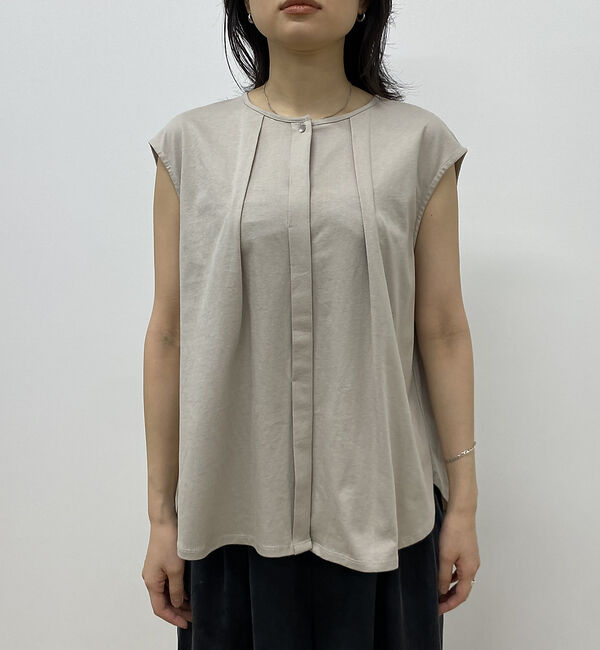 Rouge vif「タック入りノースリーブカットソーブラウス」|シャツ・ブラウス|