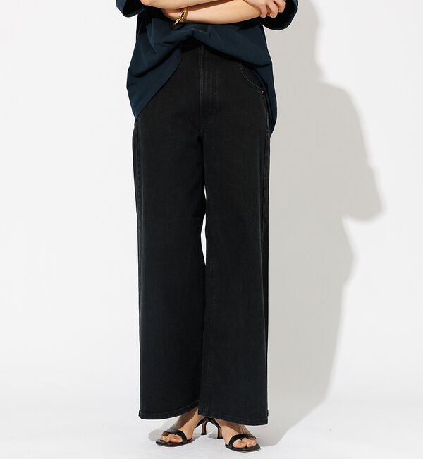 Rouge vif「【SOMETHING/サムシング】LISA / スーパーワイド / デニムパンツ」|デニム|ブラック