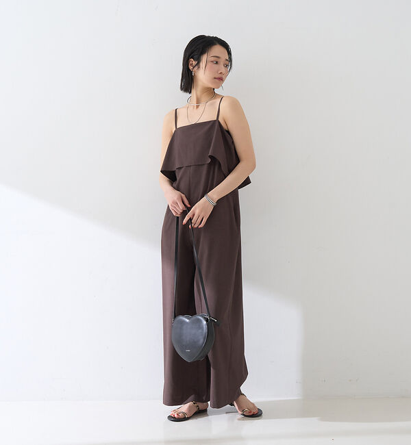 Rouge vif「フレアストレートワイドサロペット」|オールインワン|