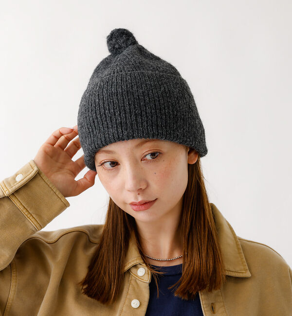 Rouge vif「【RUBEN/ルーベン】RUS-8353/ヘザーボンボンワッチキャップ/HEAT」|その他|ブラック