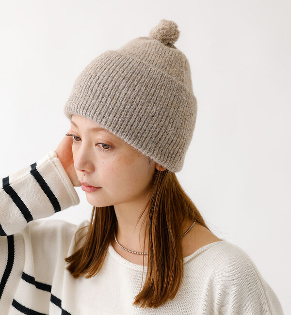 Rouge vif「【RUBEN/ルーベン】RUS-8353/ヘザーボンボンワッチキャップ/HEAT」|その他|ベージュ