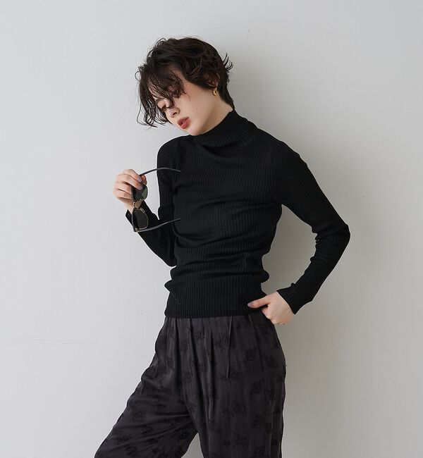 Rouge vif「防縮Wシアータートルリブニット」|ニット・セーター|