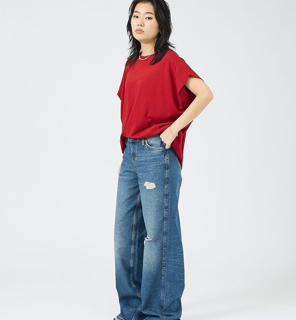 Rouge vif「【JOHNBULL/ジョンブル】フレンチスリーブT/JL262C05/シンプル【」|Tシャツ・カットソー|