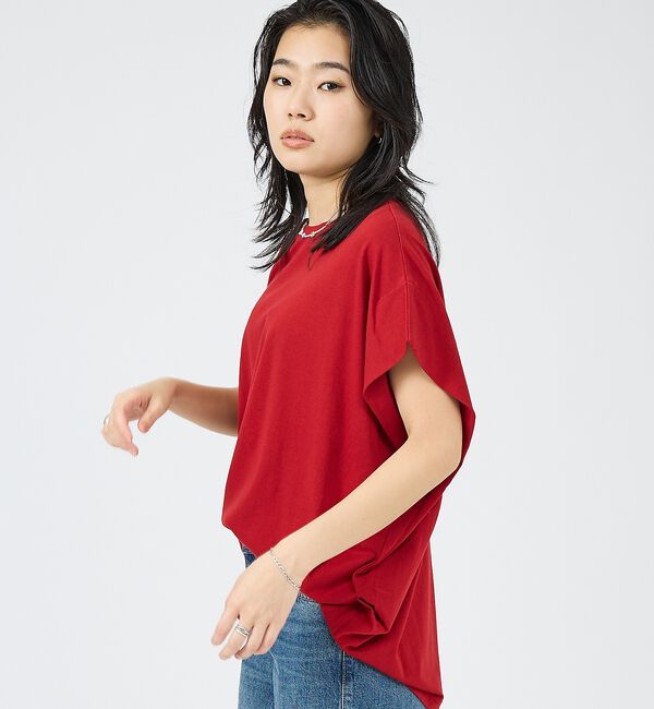 Rouge vif「【JOHNBULL/ジョンブル】フレンチスリーブT/JL262C05/シンプル【」|Tシャツ・カットソー|