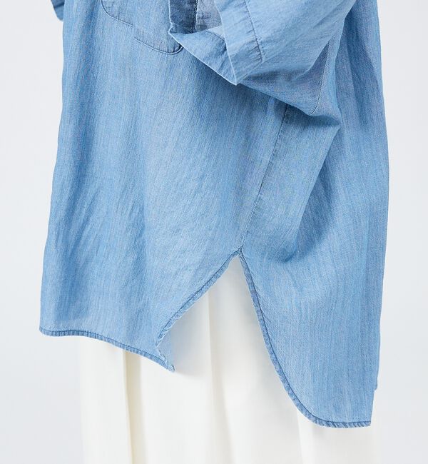 Rouge vif「【JOHNBULL/ジョンブル】シアーデニムハーフスリーブシャツ/半袖/コットン」|シャツ・ブラウス|