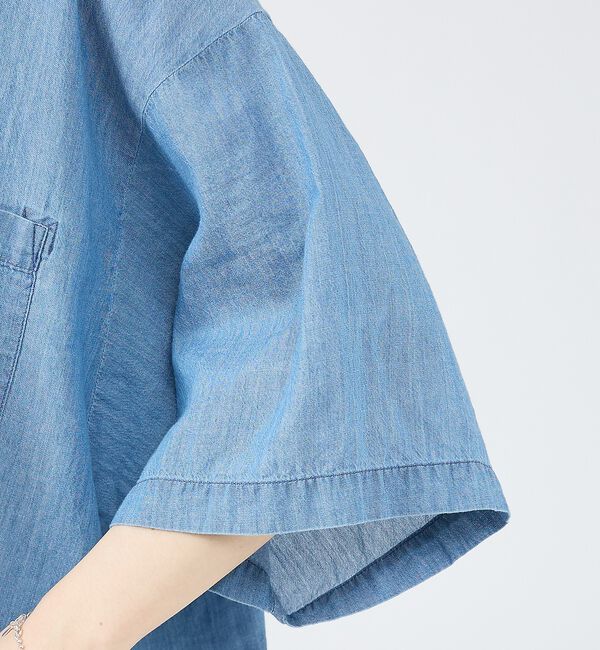 Rouge vif「【JOHNBULL/ジョンブル】シアーデニムハーフスリーブシャツ/半袖/コットン」|シャツ・ブラウス|