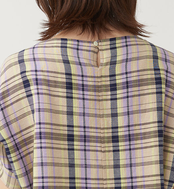 qualite「《セットアップ対応》レーヨンリネンチェックブラウス」|シャツ・ブラウス|