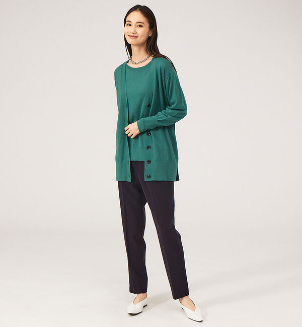 qualite「《アンサンブル対応》ウールハイゲージニットカーデ」|カーディガン|