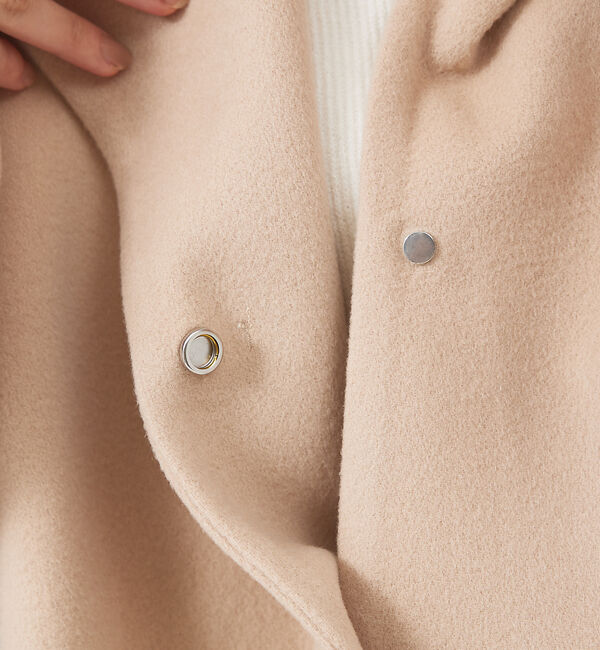 qualite「フーディーコート」|ノーカラーコート|