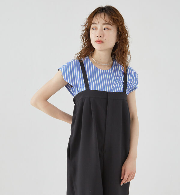 qualite「2WAYストレッチサロペット」|オールインワン|