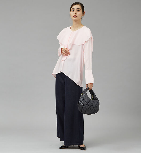 qualite「ラッフルカラーブラウス」|シャツ・ブラウス|