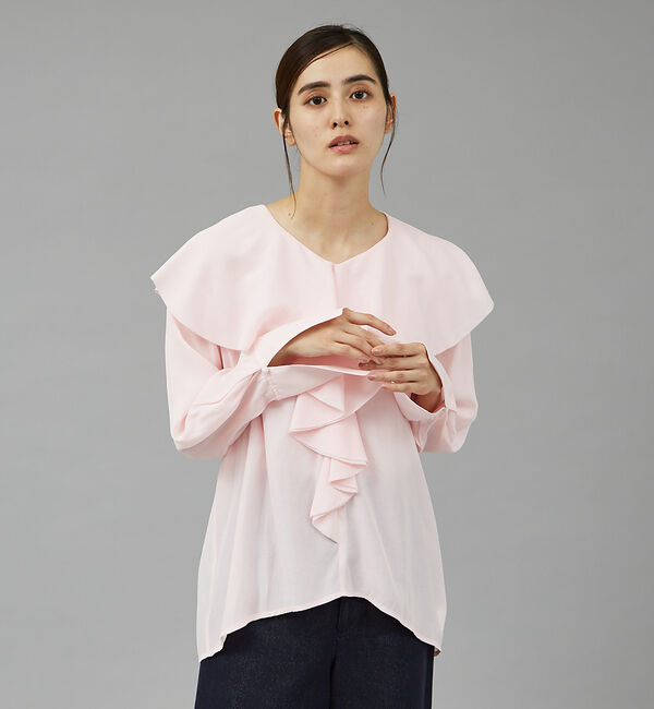 qualite「ラッフルカラーブラウス」|シャツ・ブラウス|