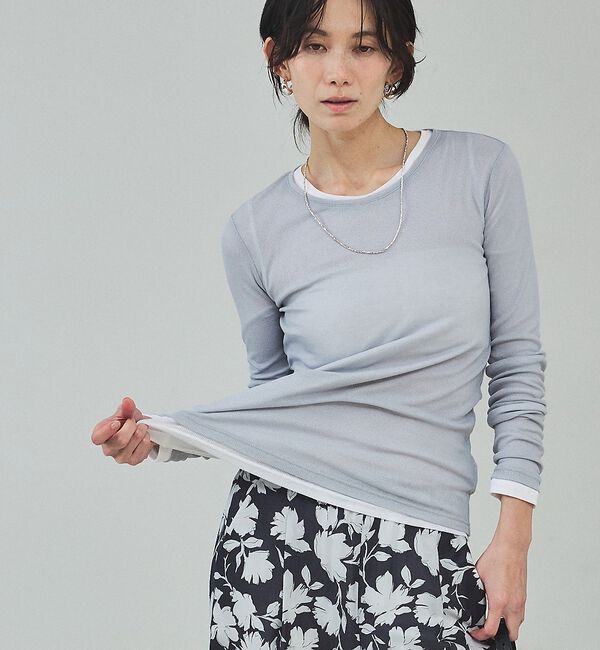 qualite「シアーテレコロングスリーブT【予約】」|Tシャツ・カットソー|