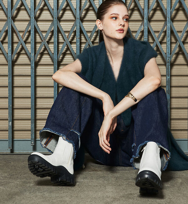 AU BANNISTER「【LAROUTE】厚底 ショートサイドゴアブーツ」|ショートブーツ|