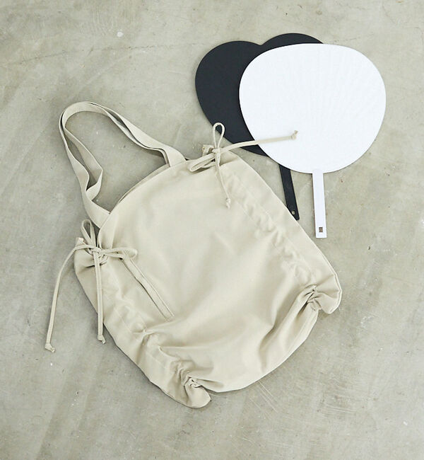 LOWELL things「SOEUR/シャーリングトート/A4/推し活/うちわもすっぽり」|トートバッグ|ベージュ