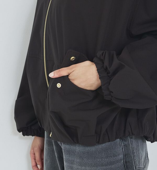 abahouse mavie「【撥水加工】ノーカラーショートブルゾン/春服/ライトアウター/長袖/きれいめ」|ブルゾン・スタジャン|