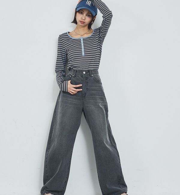 abahouse mavie「ボーダーヘンリーネックプルオーバー【予約】」|Tシャツ・カットソー|