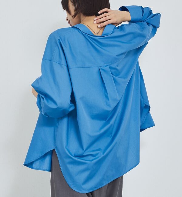 abahouse mavie「【定番】スタンダードシャツ/春服/羽織り/レイヤード/着回し【予約】」|シャツ・ブラウス|ブルー