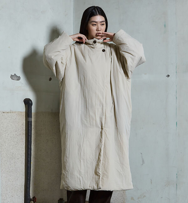 NOMINE「３WAYカラー中綿ロングコート」|ステンカラーコート|