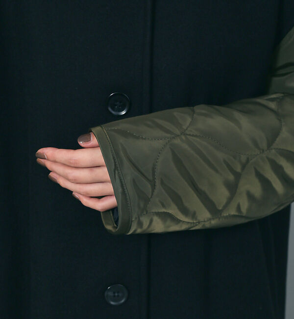 NOMINE「袖キルティングステンカラーコート」|ステンカラーコート|