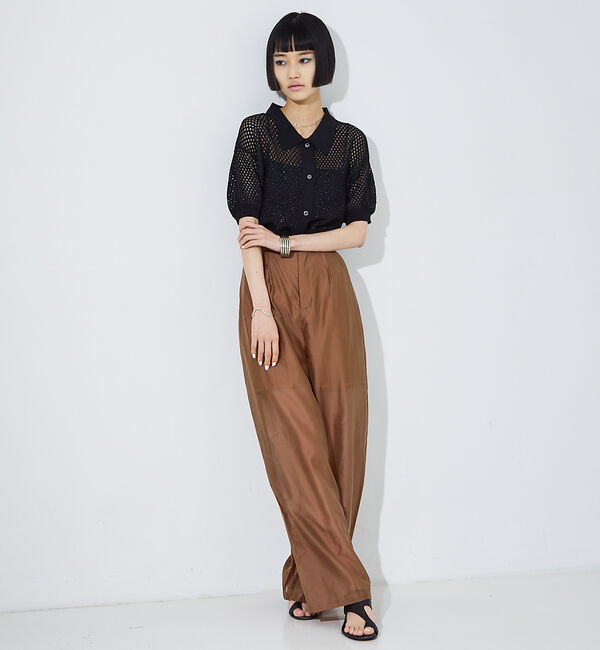 NOMINE「メッシュニットポロカーデ」|ポロシャツ|