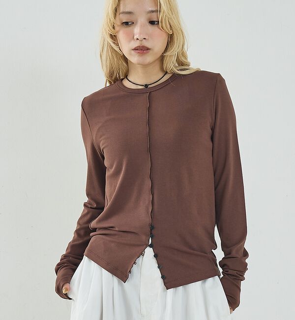 NOMINE「フロントラインスリット ロンT」|Tシャツ・カットソー|ブラウン