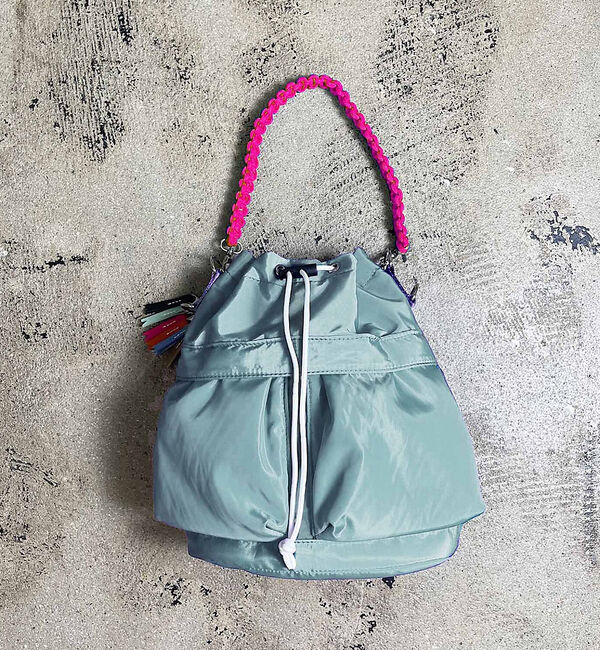 NOMINE「【cheek】kinchakucode 2WAY コードハンドル 巾着 トートバ」|ショルダー・メッセンジャー|グレー