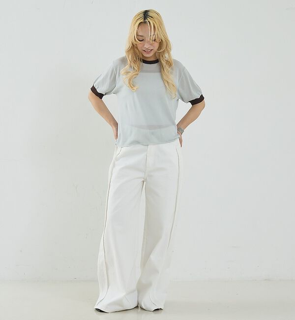 NOMINE「サイドライン ワイド デニムパンツ【予約】」|デニム|