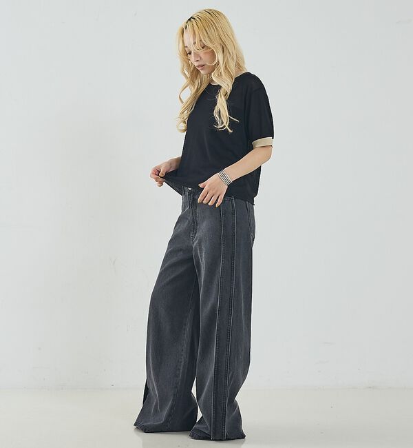 NOMINE「サイドライン ワイド デニムパンツ【予約】」|デニム|