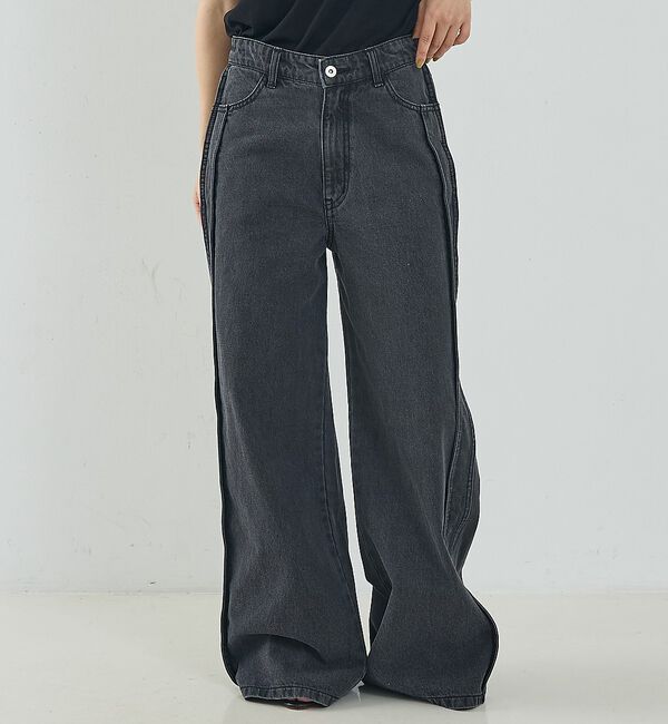 NOMINE「サイドライン ワイド デニムパンツ【予約】」|デニム|