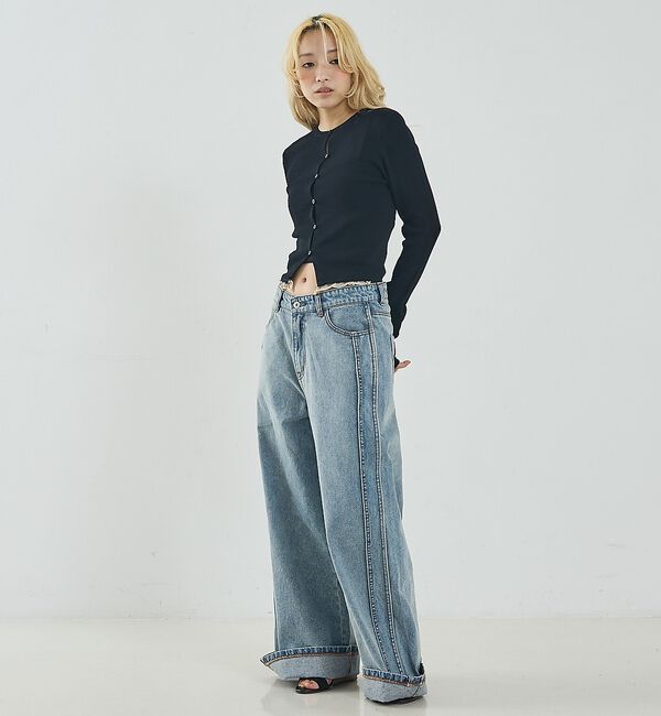 NOMINE「サイドライン ワイド デニムパンツ【予約】」|デニム|