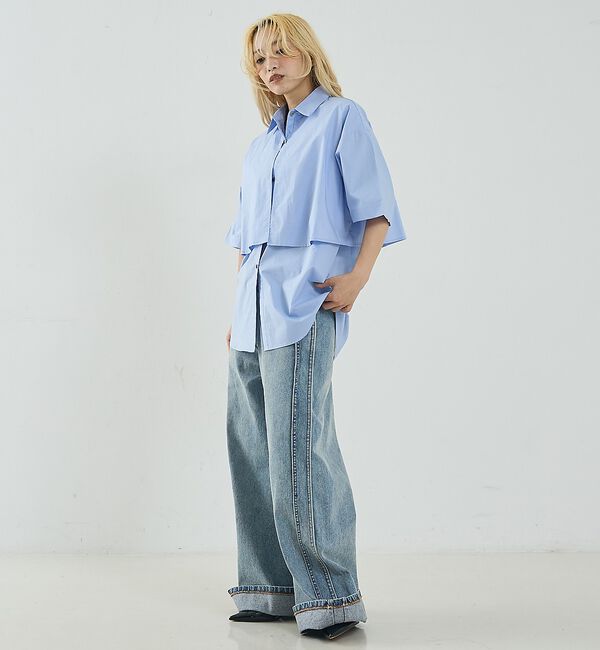 NOMINE「サイドライン ワイド デニムパンツ【予約】」|デニム|