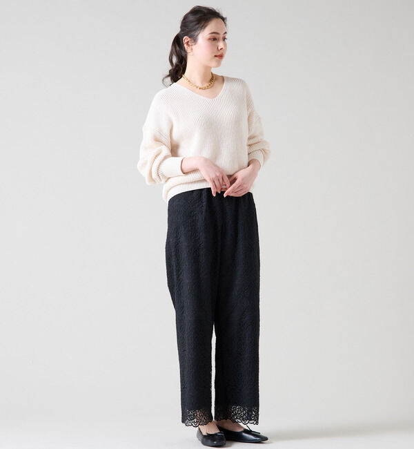 TIARA「片畦Vネックニット」|ニット・セーター|