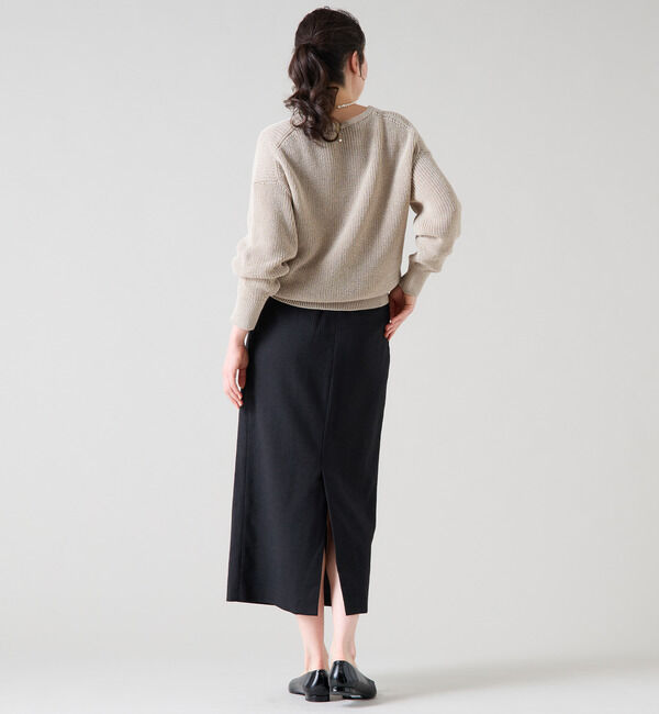 TIARA「片畦Vネックニット」|ニット・セーター|