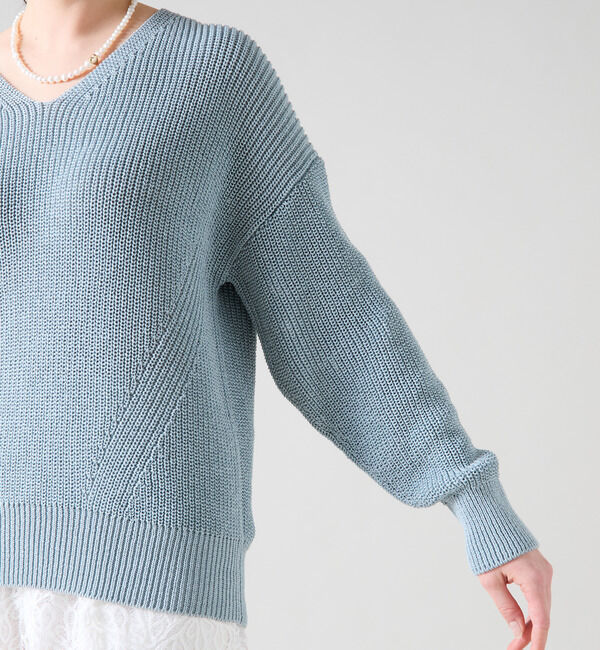 TIARA「片畦Vネックニット」|ニット・セーター|