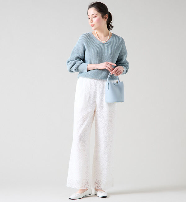 TIARA「片畦Vネックニット」|ニット・セーター|