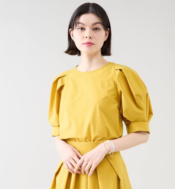 TIARA「《定番》タックスリーブブラウス（セットアップ可）」|シャツ・ブラウス|マスタード