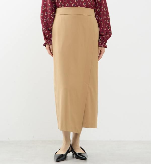 TIARA「リボンラップタイトスカート」|スカート|ベージュ