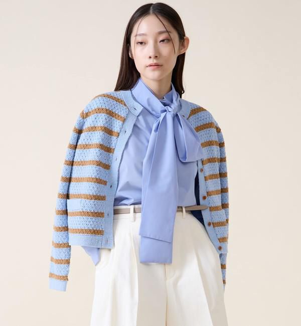 TIARA「ジオモチーフニットジャケット」|カーディガン|
