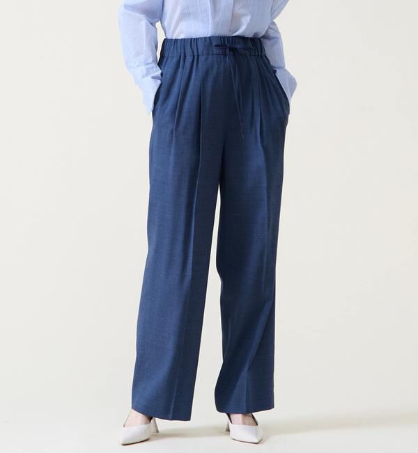 TIARA「2タックイージーパンツ」|スラックス|ネイビー