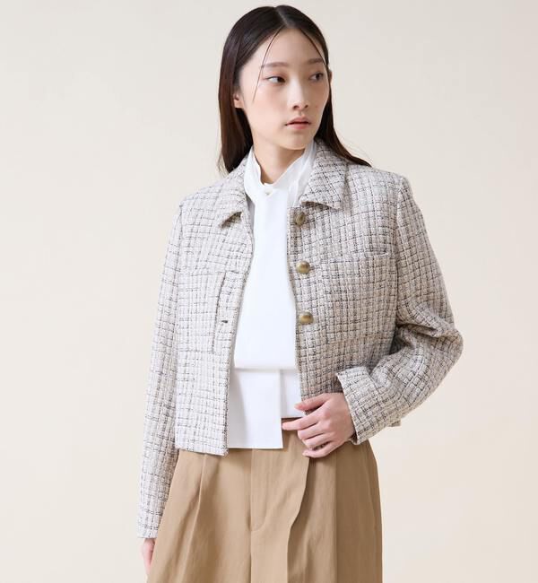TIARA「ミックスツイードジャケット」|その他|ベージュ
