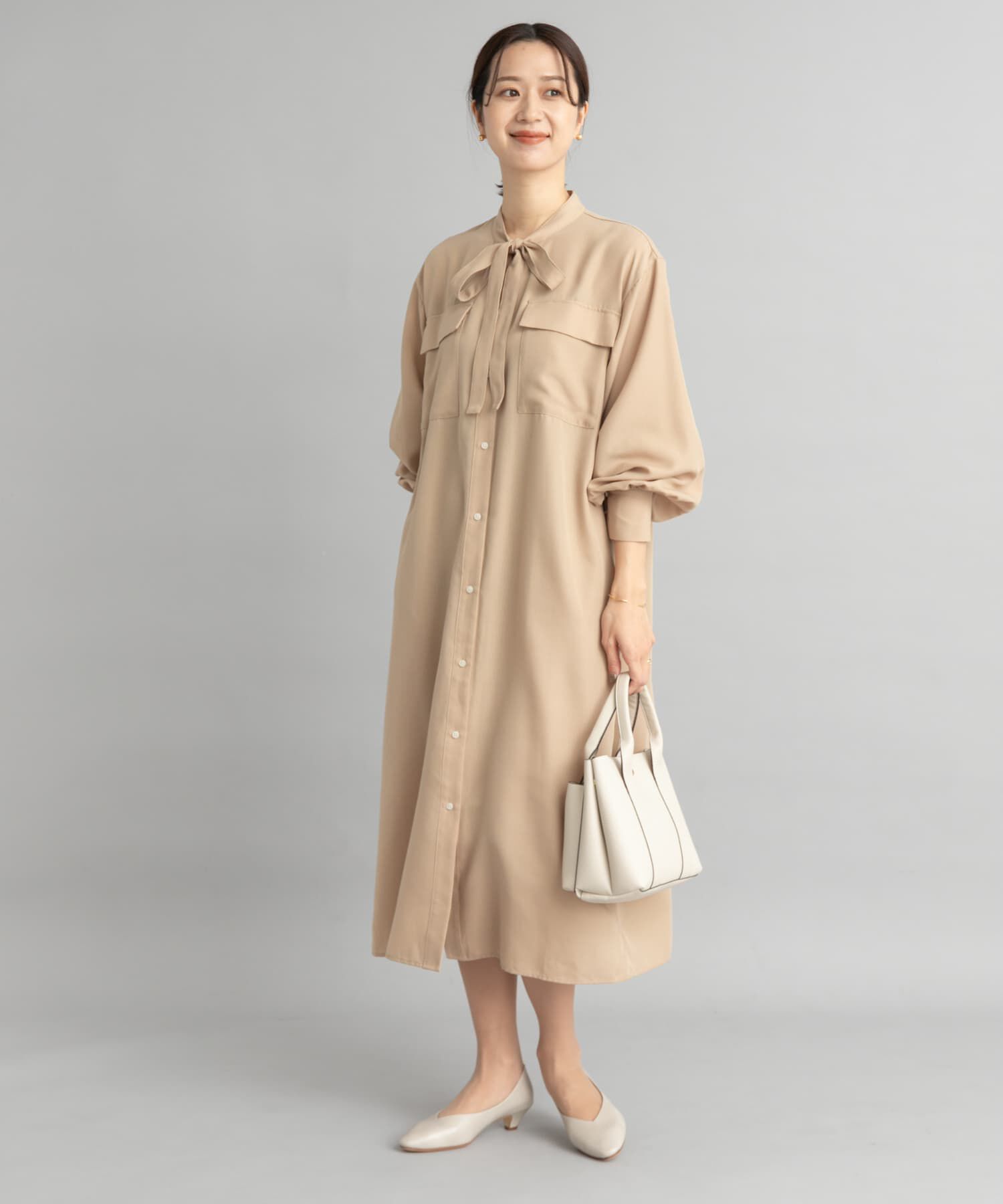 URBAN RESEARCH DOORS「ボウタイワークシャツワンピース」|ワンピース|