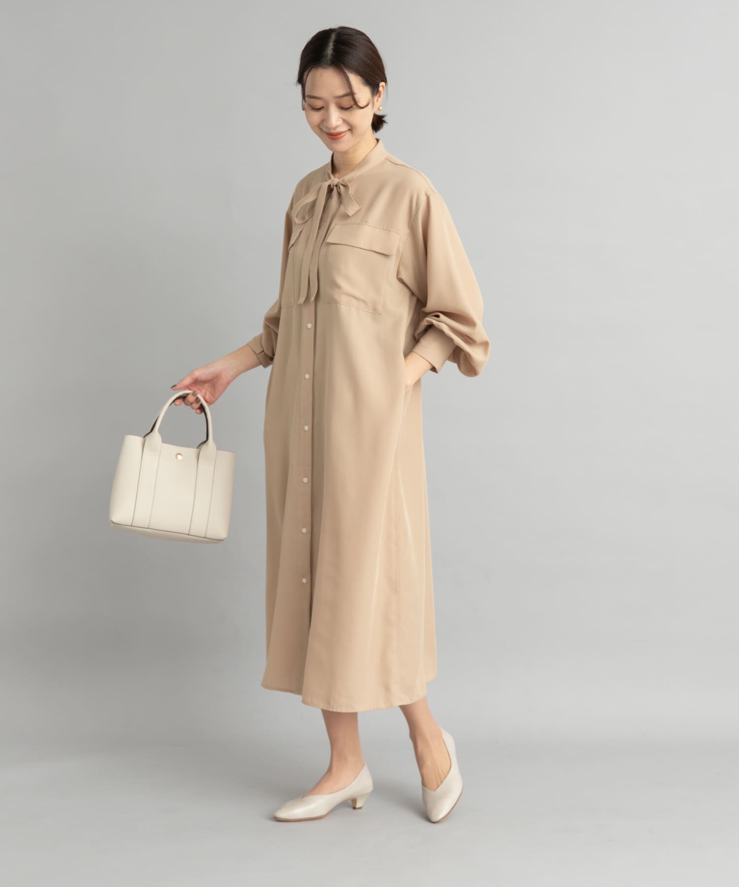 URBAN RESEARCH DOORS「ボウタイワークシャツワンピース」|ワンピース|